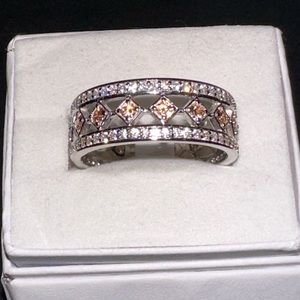 RPB 4379 Ring: Dark Smokey Topaz Cubic Zirconia .925 Solid Sterling Silver